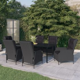 7 Piece Patio Dining Set Dark Gray