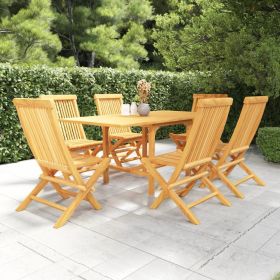 7 Piece Patio Dining Set Solid Teak Wood