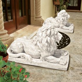 LYNDHURST MANOR LION SENTINEL STATUE