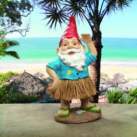 HAWAIIAN HANK GRASS SKIRT GNOME STATUE