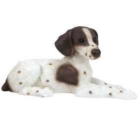 BROWN & WHITE POINTER PUPPY STATUE