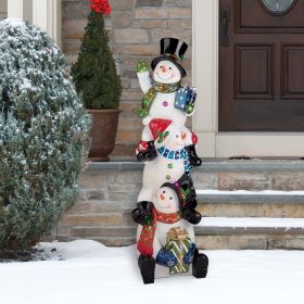 LARGE SNOWBRO ILLUMINATED SNOWMEN STATUE