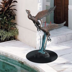 FLYING HERON PAIR BRONZE STATUE             FRT-NR