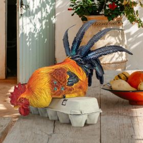 ROOSTERS PERCH SITTING CHICKEN STATUE