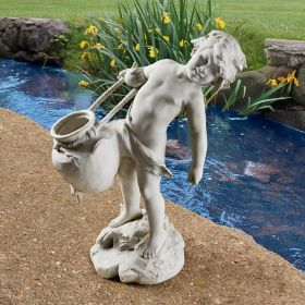 YOUNG CHLID URN CARRIER GARDEN STATUE