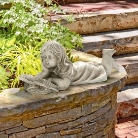 BACKYARD SCHOLAR LITTLE GIRL READING STATUE