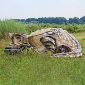 SNOOZING GIANT ANKYLOSAURUS DINO STATUE   FRT-NR