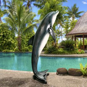 LARGE LEAPING SEA DOLPHIN STATUE            OS3-NR