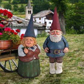 SET OF MOTHER & FATHER GNOME STATUES        FRT-NR