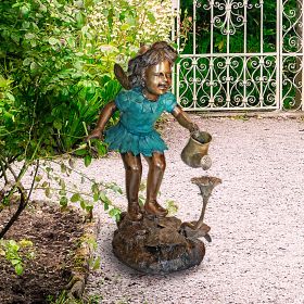 FRANCINE FAIRY GARDENER BRONZE STATUE