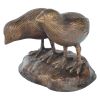 TWIN BABY QUAIL CHICKS BRONZE STATUE