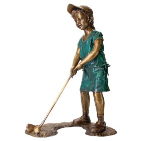 GABRIELLE GIRL GOLFER BRONZE STATUE         FRT-NR