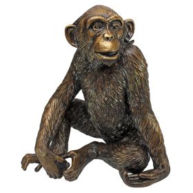 CHATTY CHIMPANZEE BRONZE STATUE                 NR