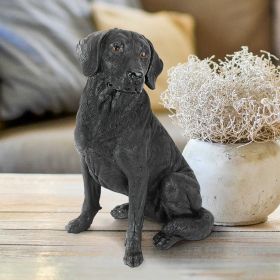 BLACK LABRADOR RETRIEVER DOG STATUE