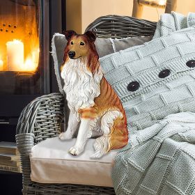 LONG HAIRED COLLIE DOG STATUE