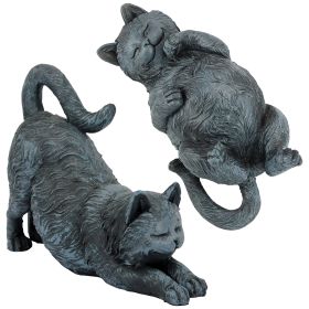 S/2 PLAYFUL CATS STATUES