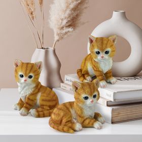 S/3 TABBY KITTEN STATUES