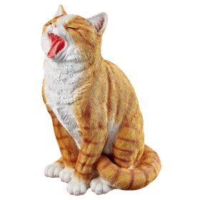 LAZY DAZE KITTY YAWNING CAT STATUE