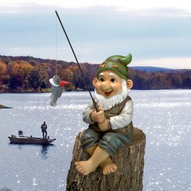 ZIGGY THE FISHING GNOME SITTER STATUE