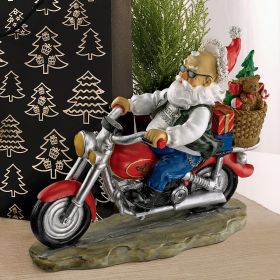 FATHER CHRISTMAS SANTA BIKER STATUE