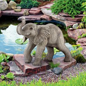 GRAY BABY ELEPHANT STATUE