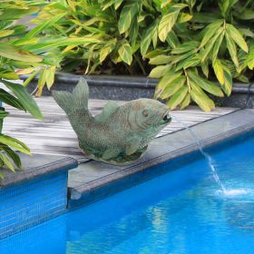 JAPANESE KOI PIPED SPITTER STATUE