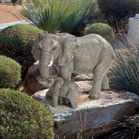 MAMA AND BABY ELEPHANT STATUE