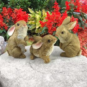 S/3 BABY BUNNY RABBIT DEN STATUES