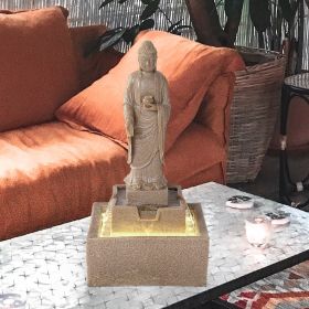 BUDDHA FOUNTAIN SQUARE BASE W/ LED