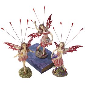 S/3 CROSSTWEED MEADOW FAIRY STATUES