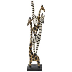 ZEBRA & GIRAFFE MENAGERIE STATUE