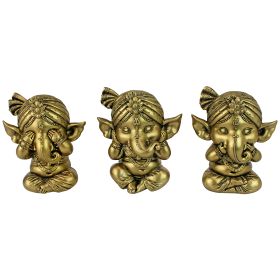 SEE HEAR SPEAK NO EVIL GANESHA STATUES