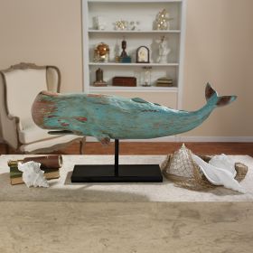 FOLK ART WHALE STATUE