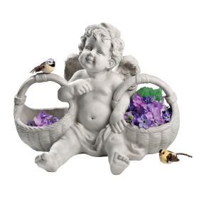 BASKET OF TREATS CHERUB STATUE