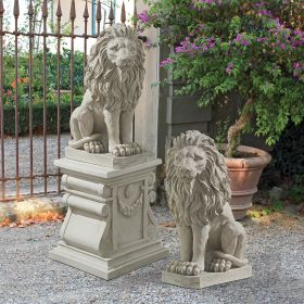 S/2 MANSFIELD MANOR LION STATUES